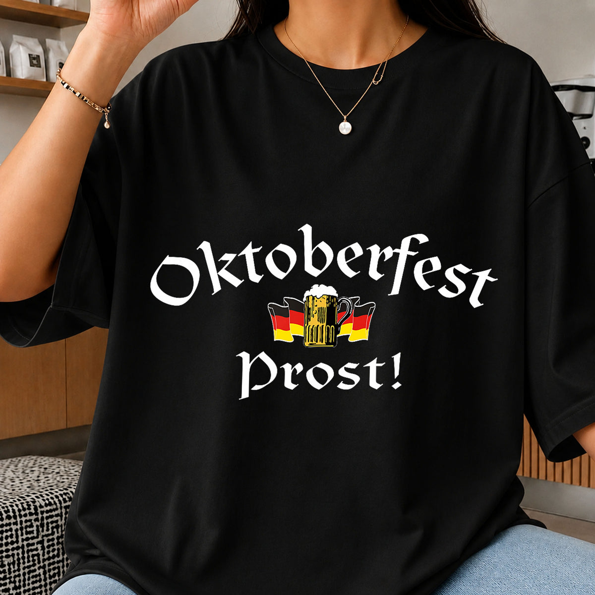 Oktoberfest Prost Beer Mug German Flag Clipart Design PNG