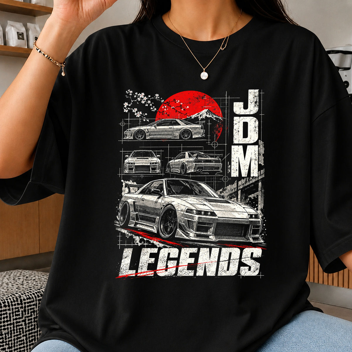 JDM Legends Japanese Sports Car Blueprint Sublimation PNG