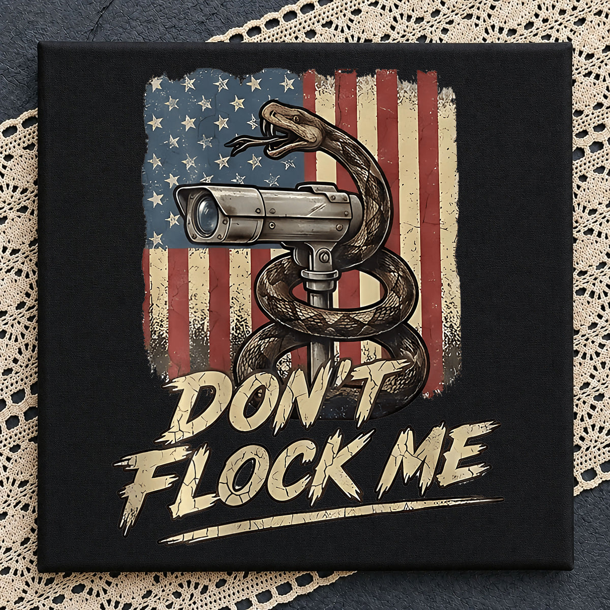 Don't Flock Me PNG, Snake American Flag PNG, Patriotic PNG
