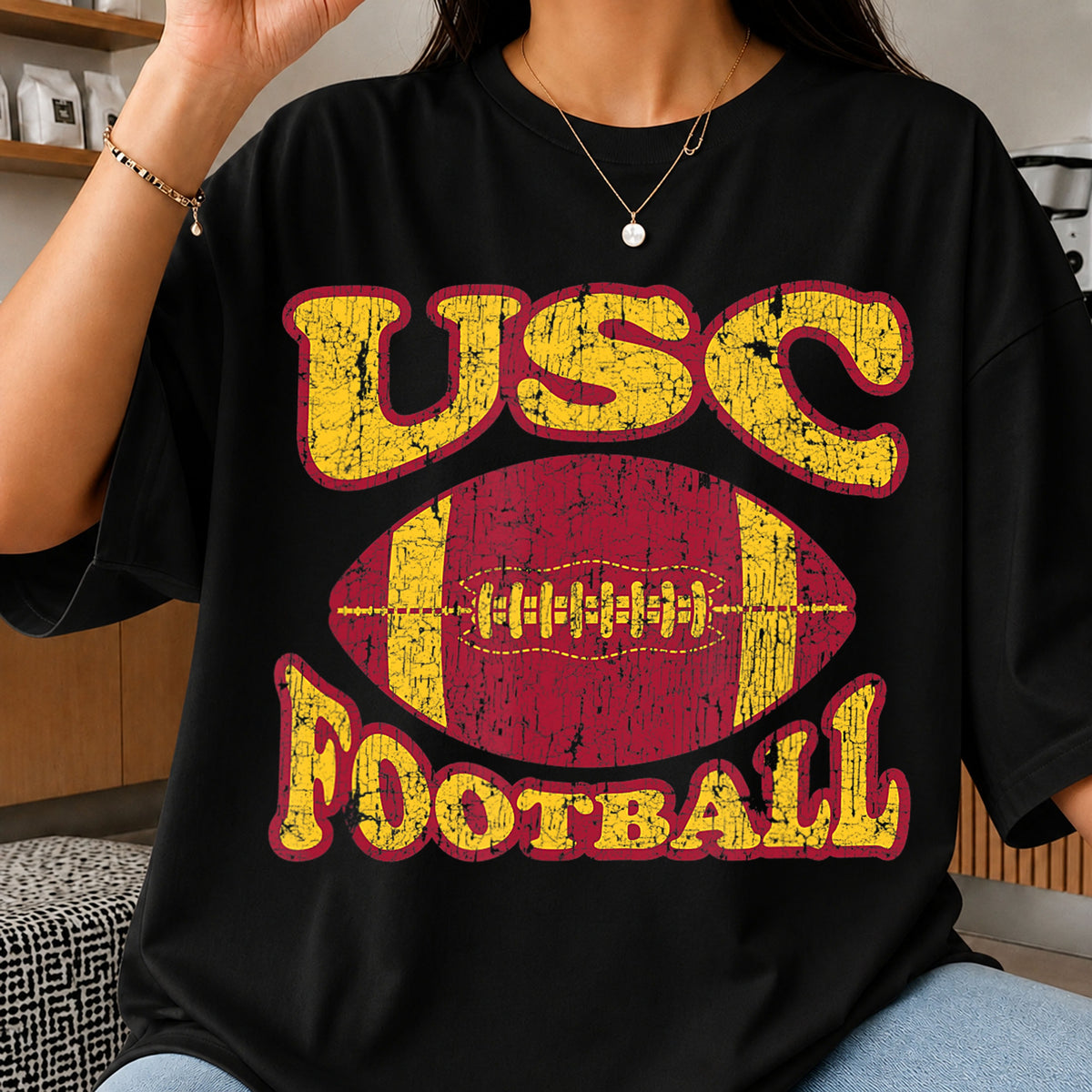 USC Football Distressed Grunge Vintage Varsity Spirit PNG