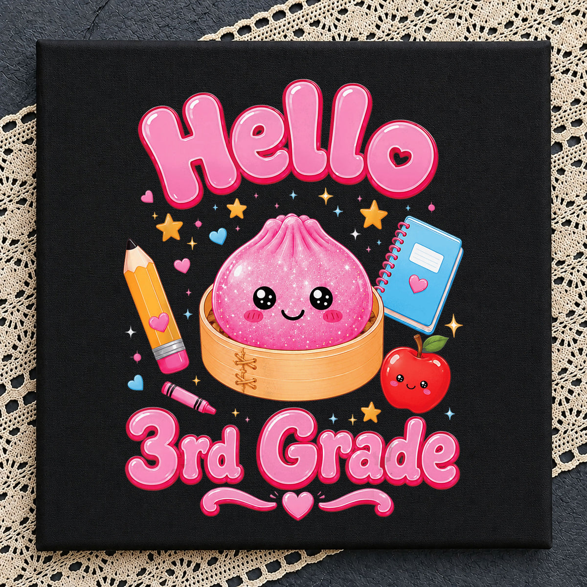 Hello 3rd Grade PNG, Cute Dumpling Back To School PNG, Kids PNG