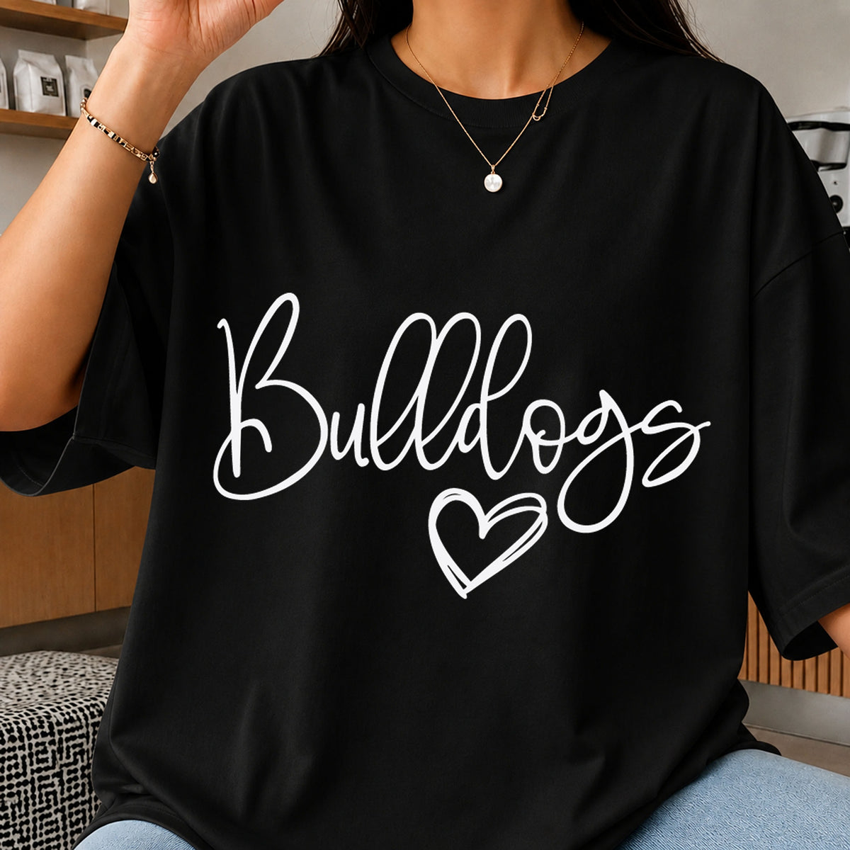 Bulldogs Heart Script Cursive Lettering Clipart PNG