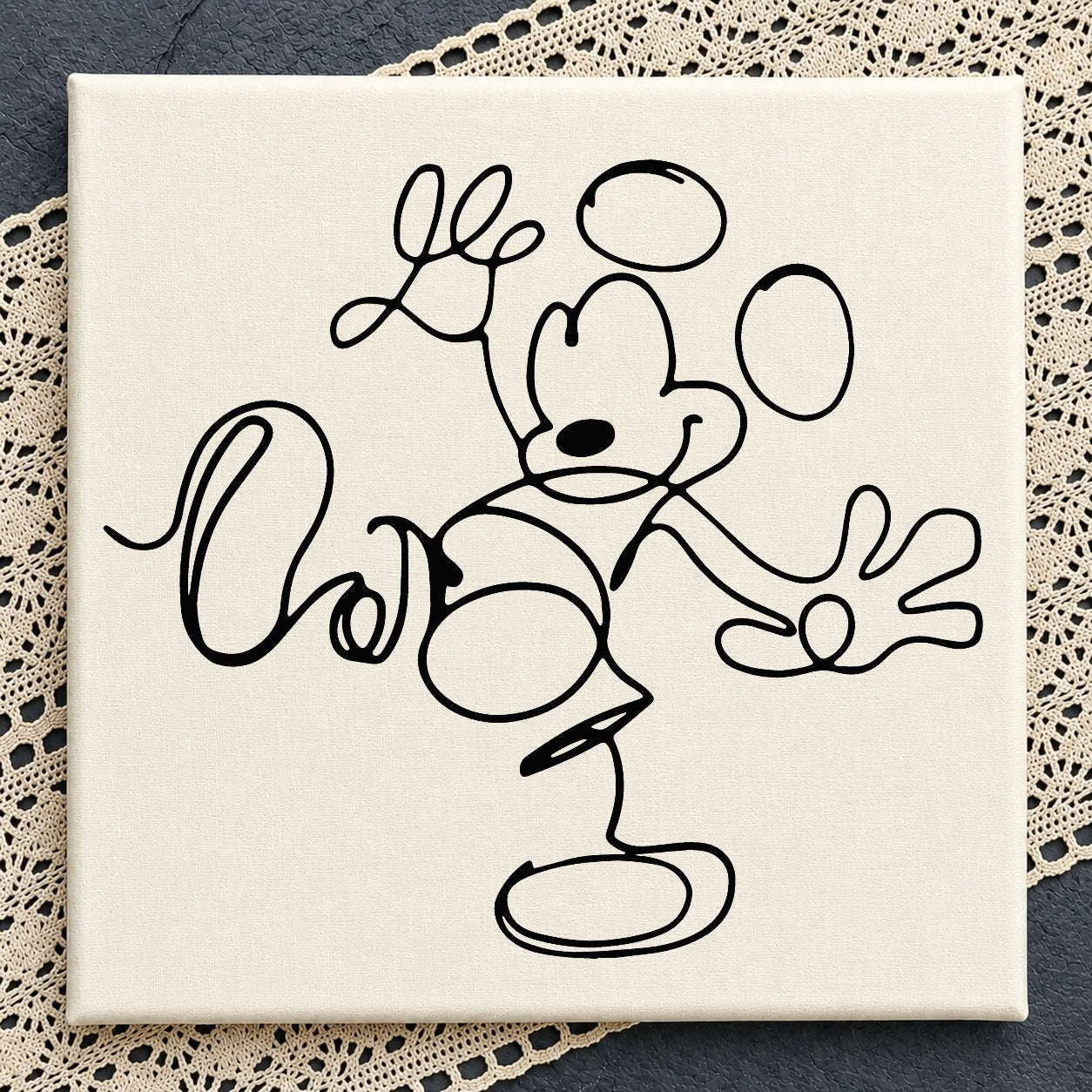 Mickey Mouse One Line Art SVG, Disney SVG, Minimalist PNG