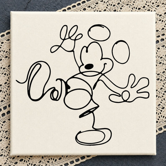 Mickey Mouse One Line Art SVG, Disney SVG, Minimalist PNG