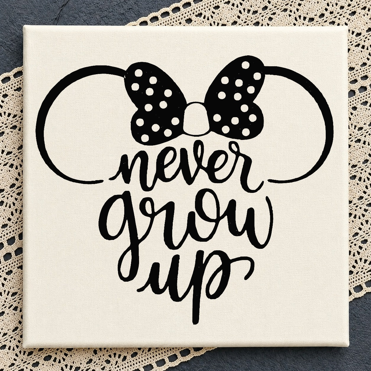 Minnie Mouse Never Grow Up SVG, Disney SVG, Mouse Ears PNG