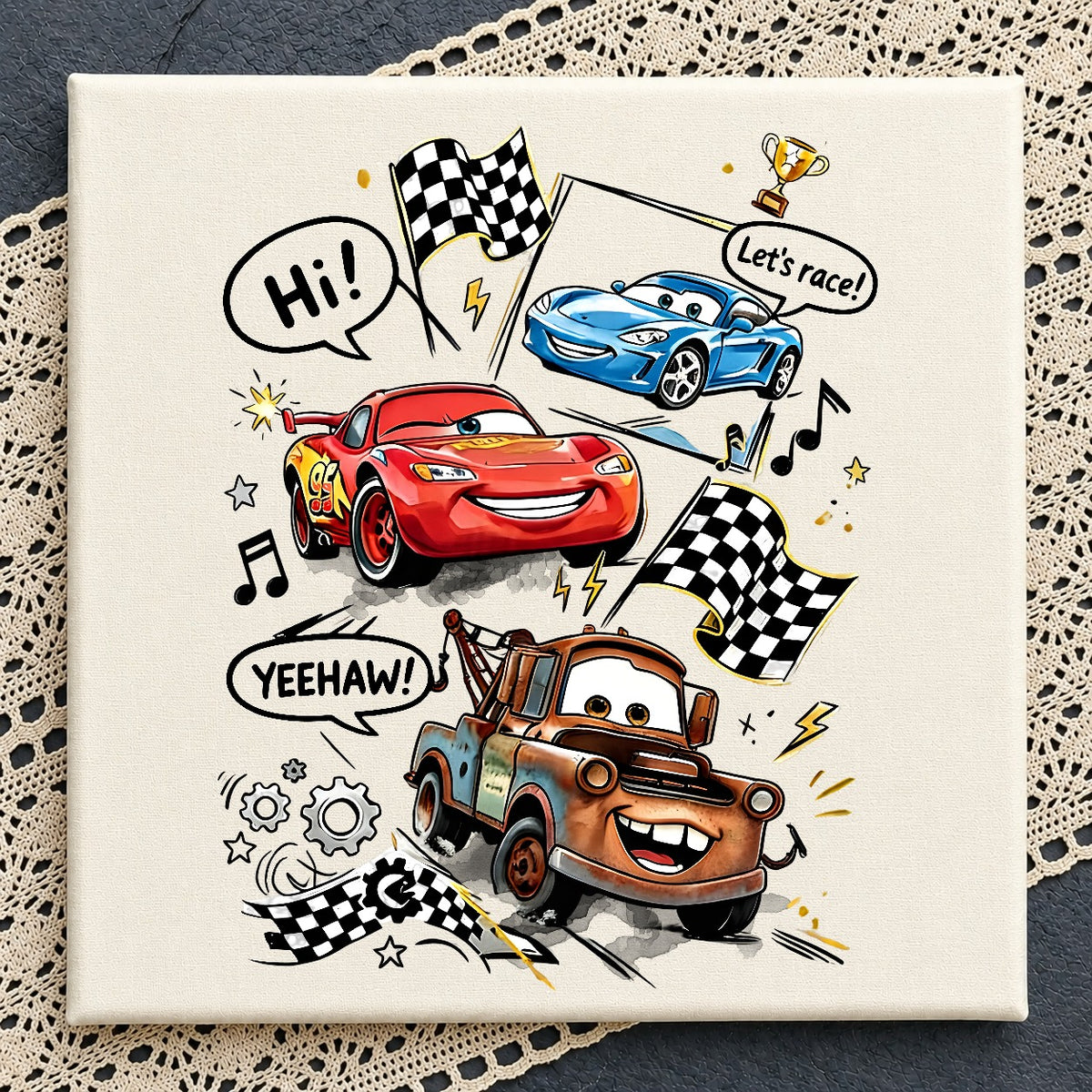 Lightning McQueen & Mater Racing PNG | SvgBundleHub