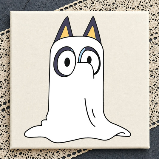 Bluey Ghost Halloween SVG, Spooky Dog Cricut Clipart