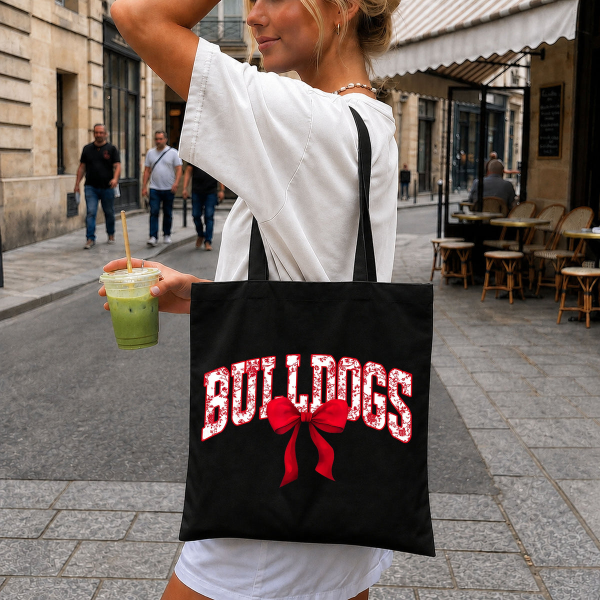 Bulldogs Floral Coquette Bow Red Rose Letter PNG
