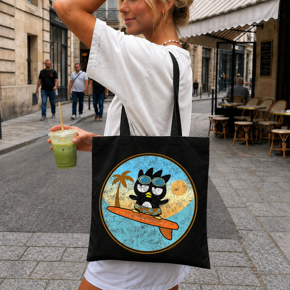 Badtz-Maru Surfing Summer Beach Retro Vintage PNG