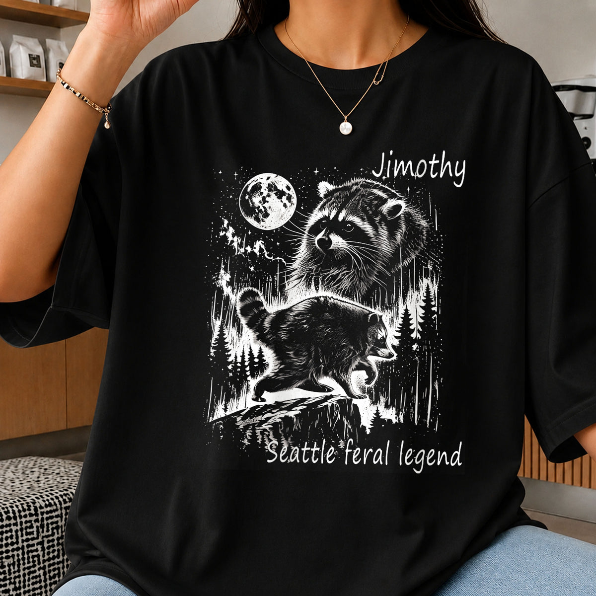 Jimothy Feral Legend PNG, Seattle Raccoon PNG, Funny Raccoon Shirt PNG
