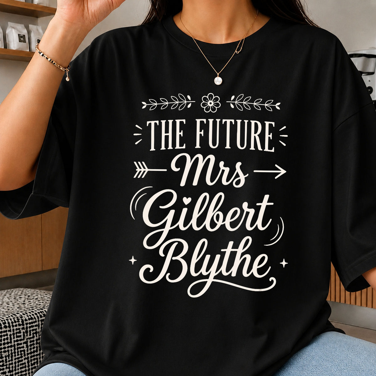 The Future Mrs Gilbert Blythe Clipart, Floral Daisy Arrow Script