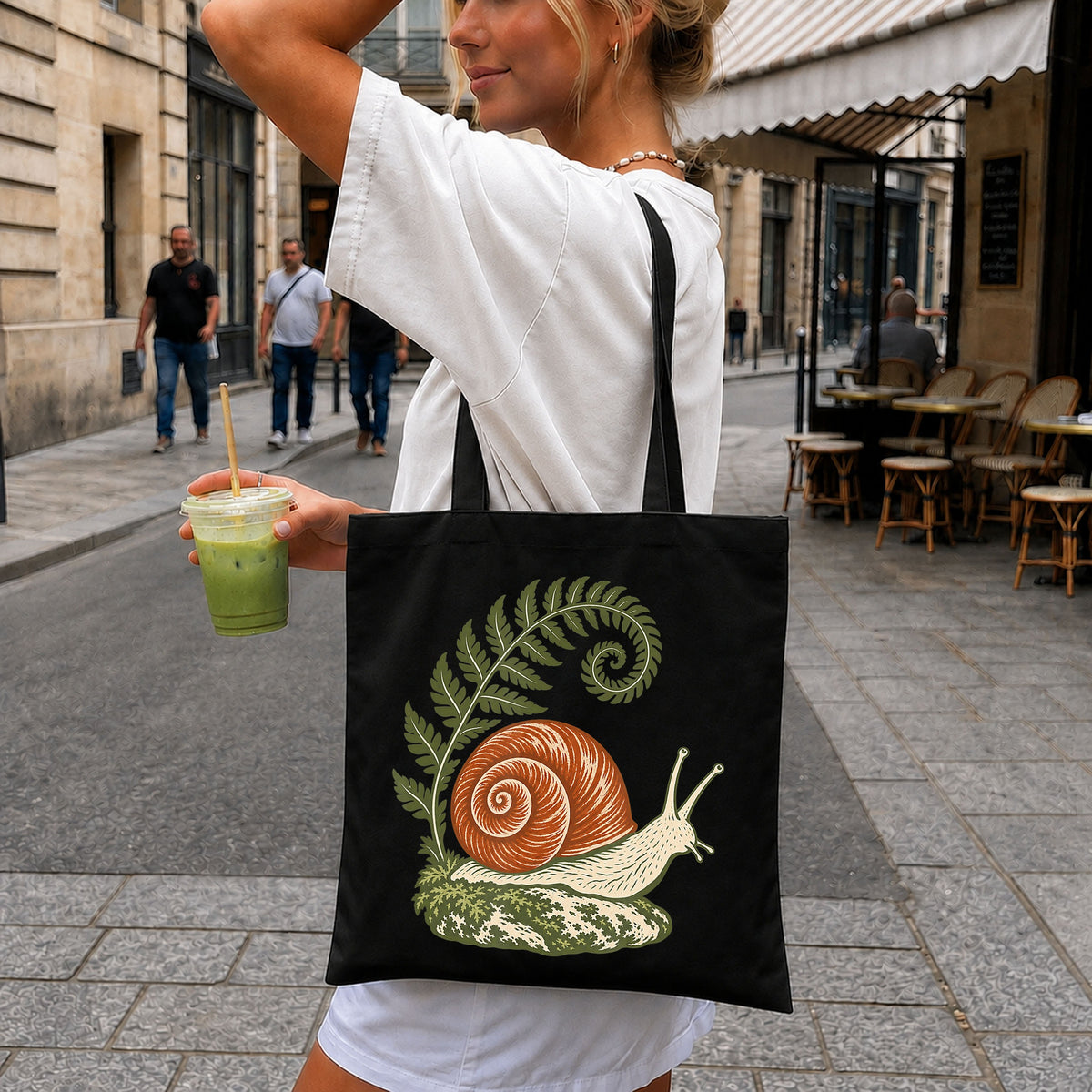 Vintage Snail With Fern Botanical Nature Art PNG