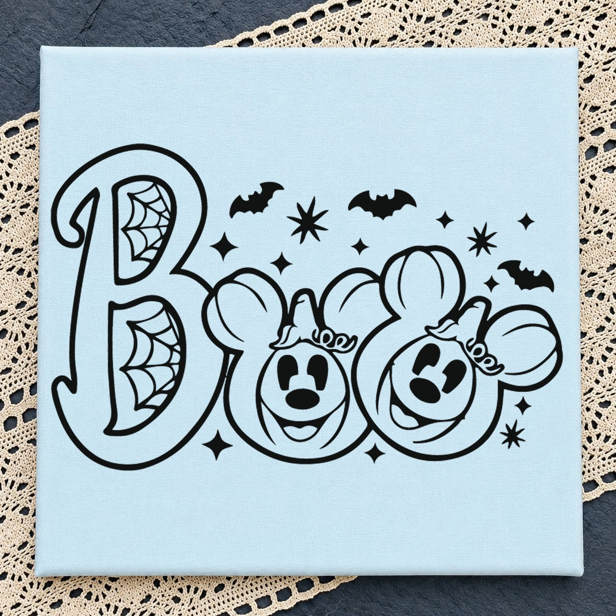 Mickey Minnie Boo Halloween, Pumpkin Bats Spider Web, Halloween Design