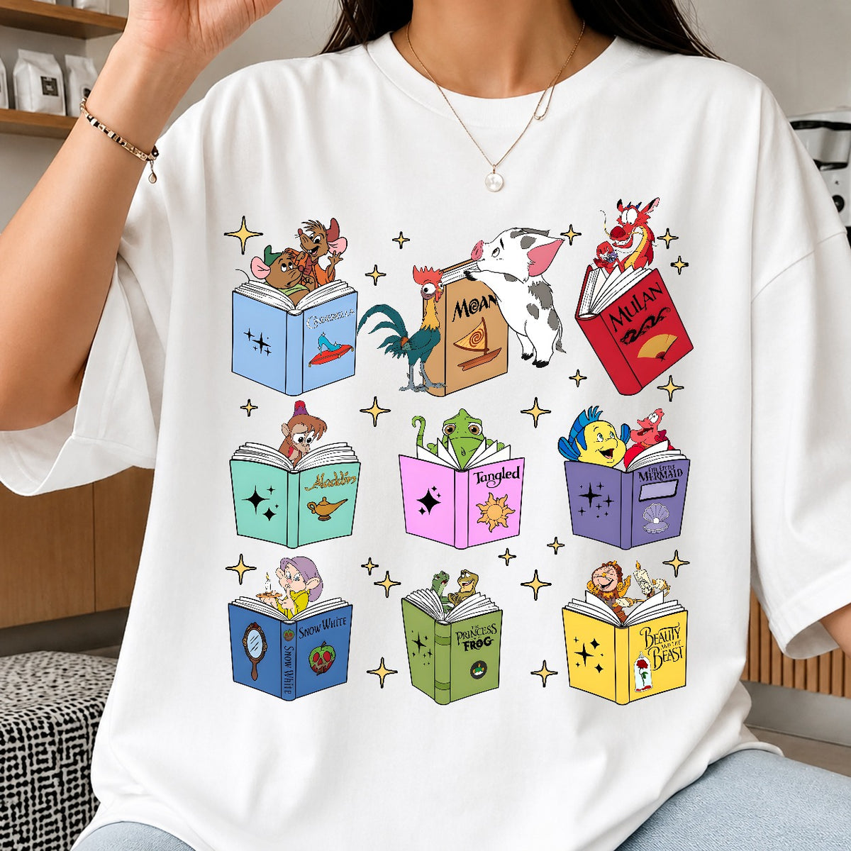 Disney Princess Sidekicks Reading Books PNG | SvgBundleHub