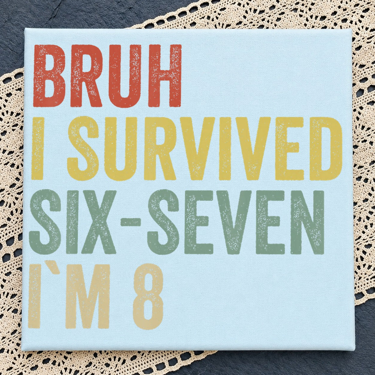 Bruh I Survived Six-Seven Im 8 Birthday Kids PNG