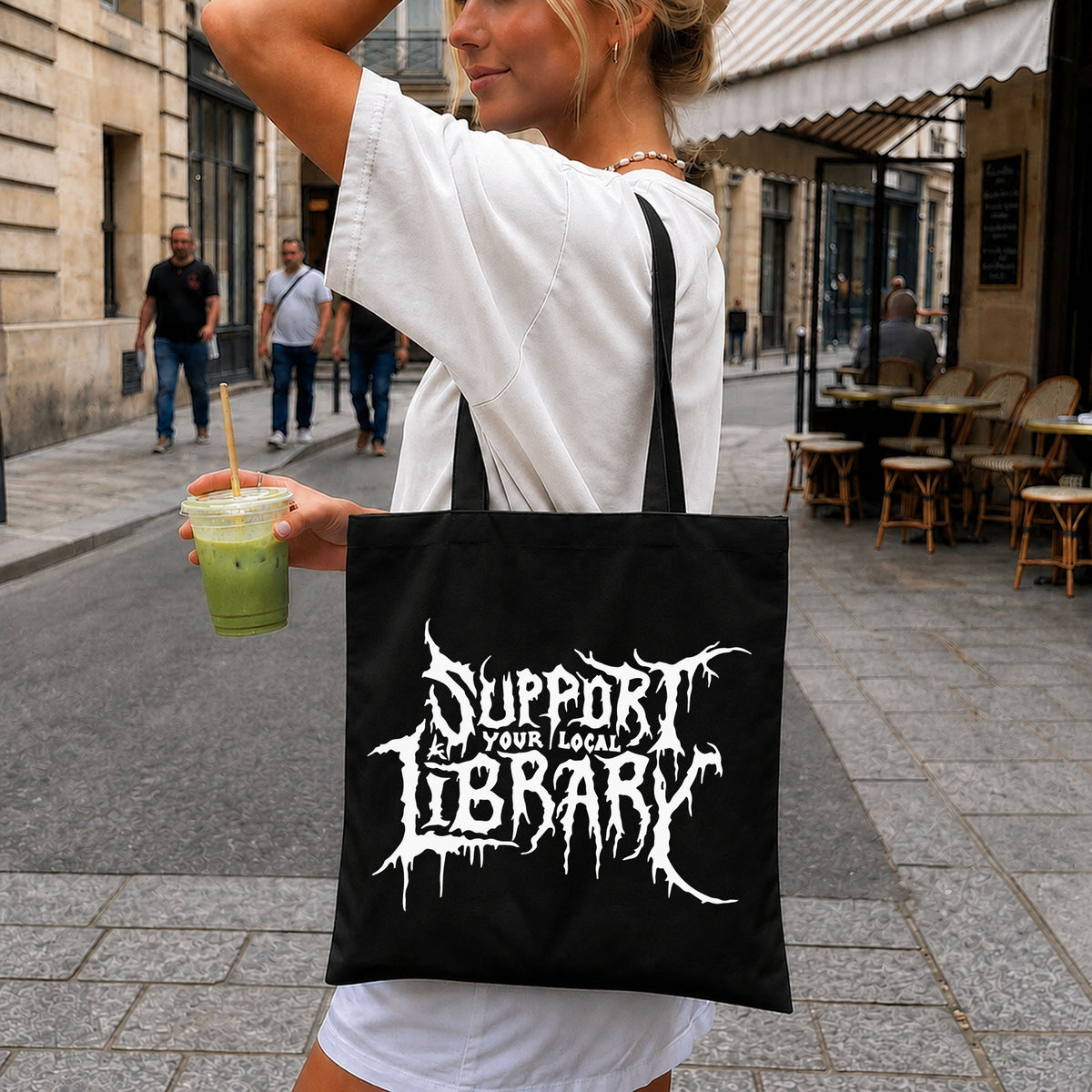 Support Your Local Library SVG, Metal Font Cricut Clipart