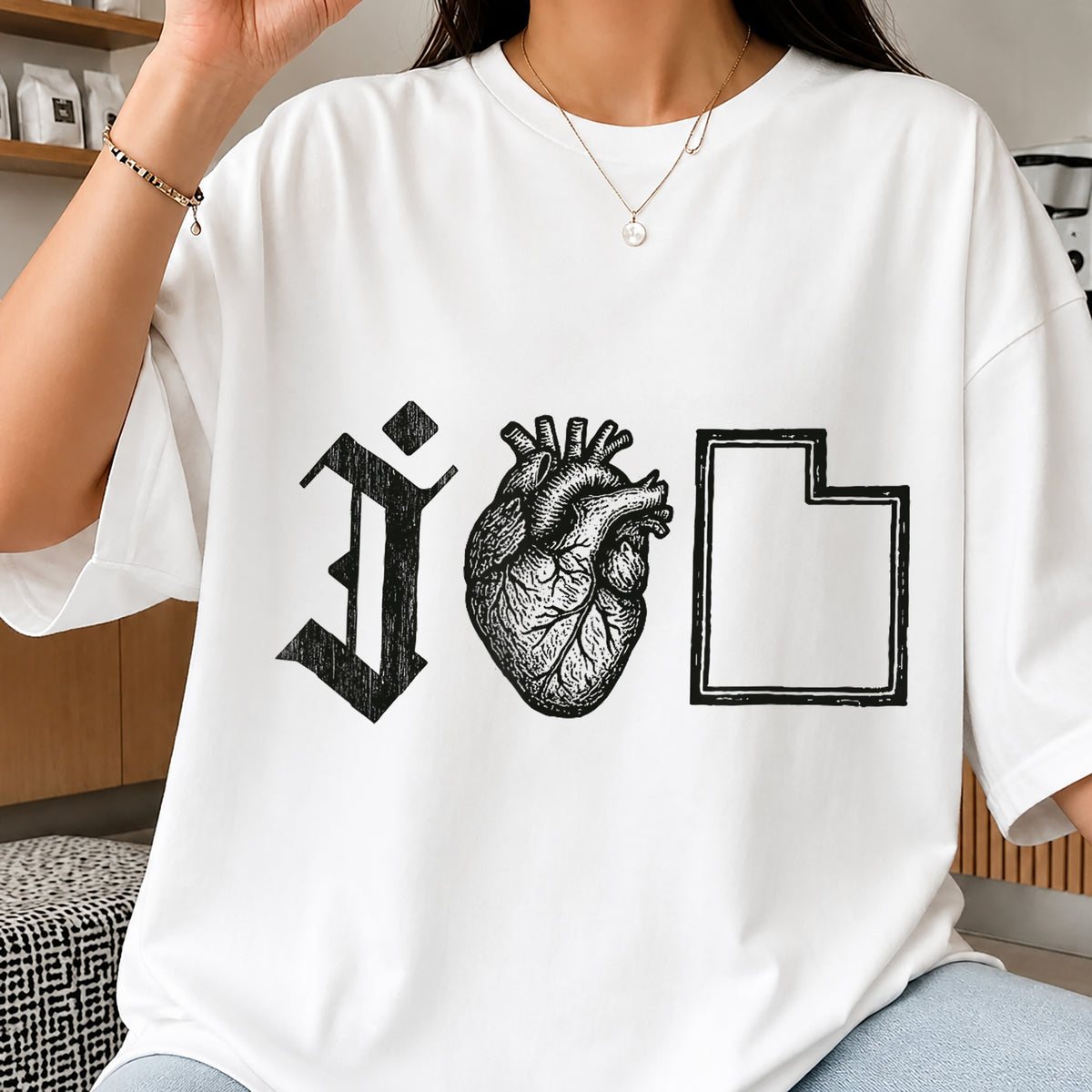 I Love Utah PNG, Anatomical Heart Gothic Letter PNG, Utah State PNG