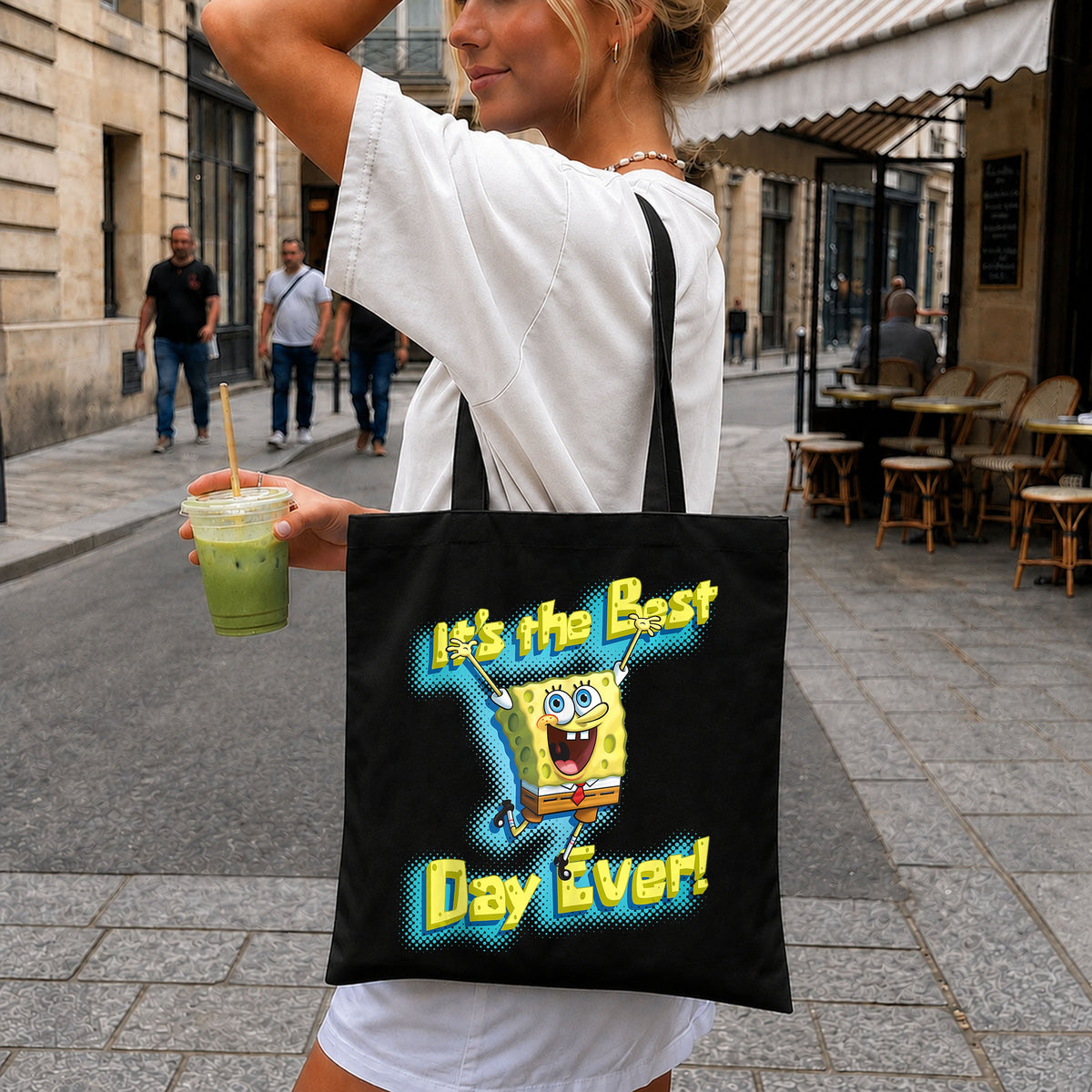 SpongeBob It's The Best Day Ever Jumping Celebration PNG