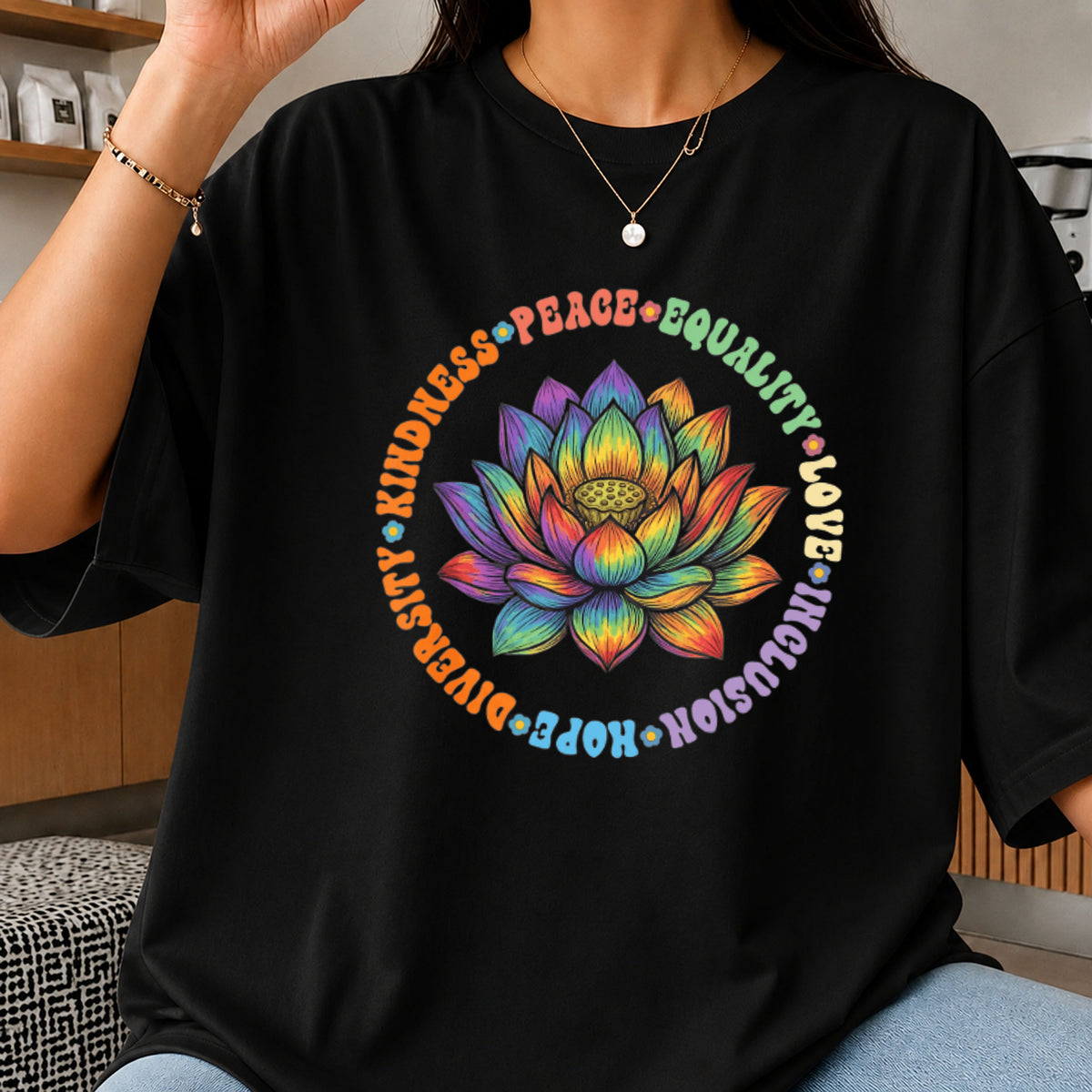 Rainbow Lotus Flower Peace Equality PNG, Kindness PNG, Pride PNG