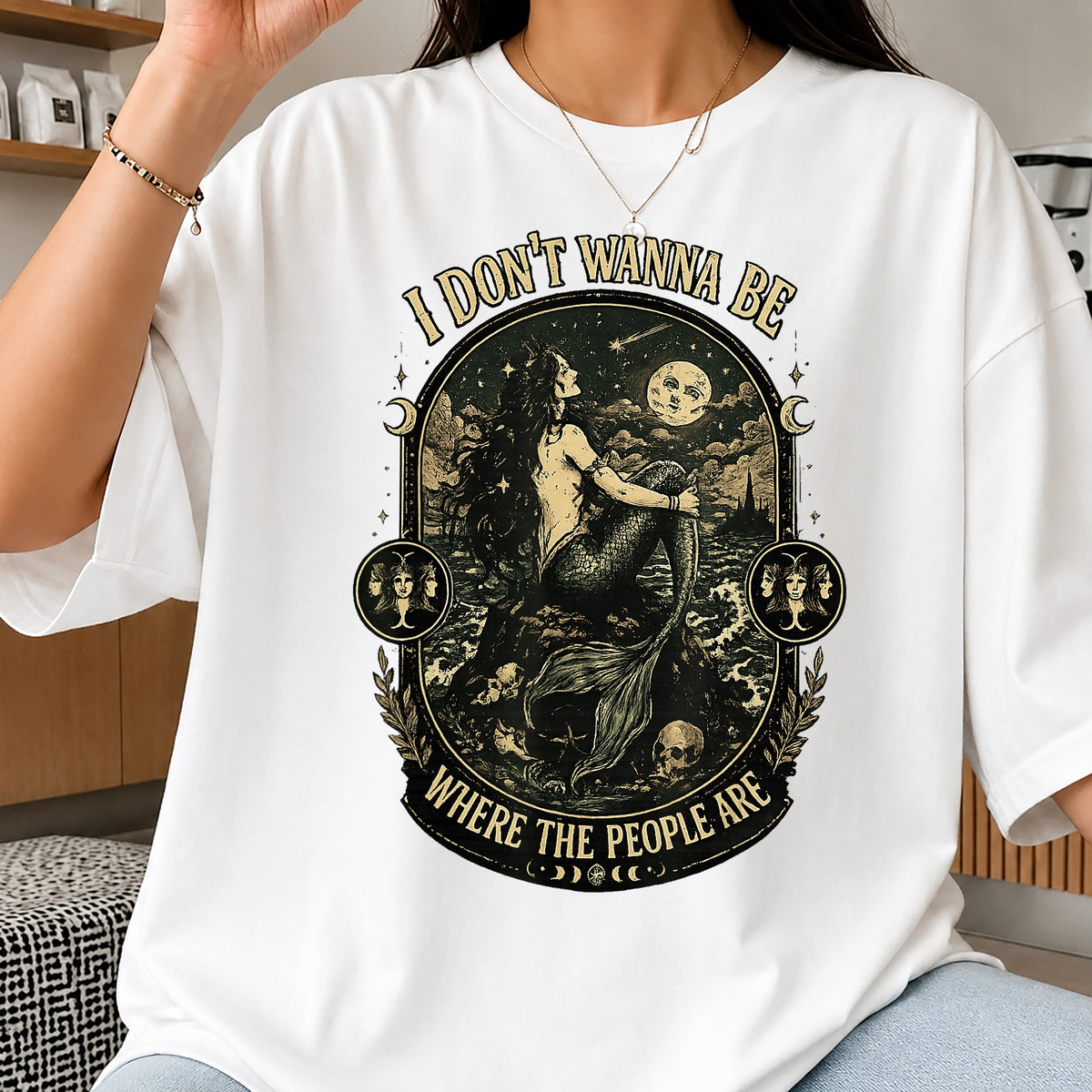 Dark Mermaid PNG, I Don't Wanna Be Where The People Are, Vintage PNG