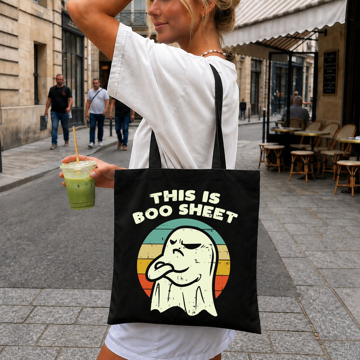This Is Boo Sheet Grumpy Ghost Halloween Retro SVG