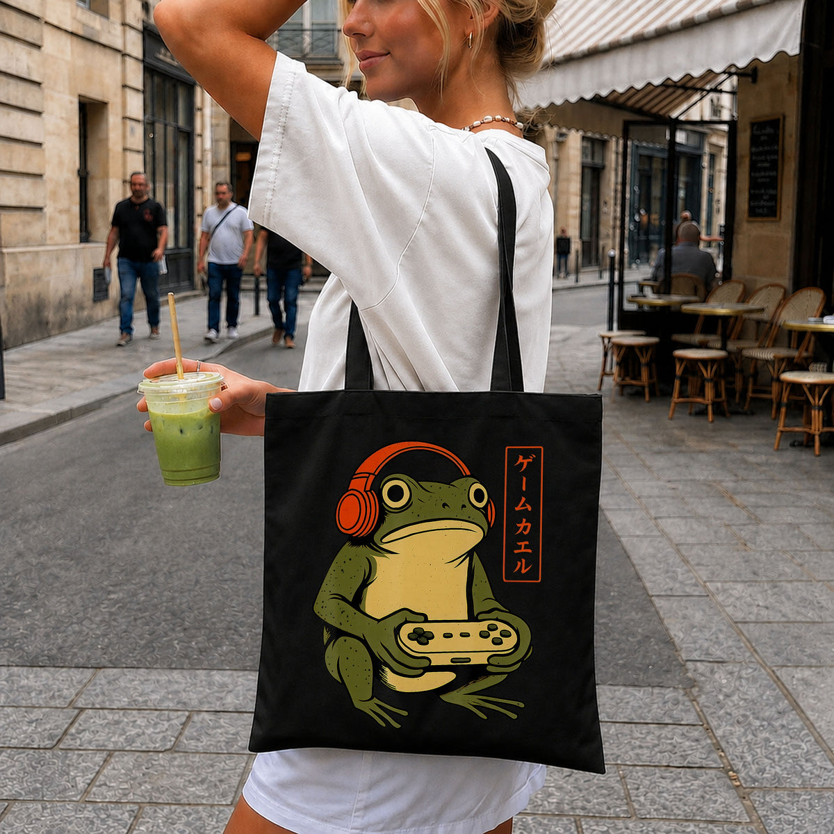 Gamer Frog Headphones Controller Japanese Retro PNG