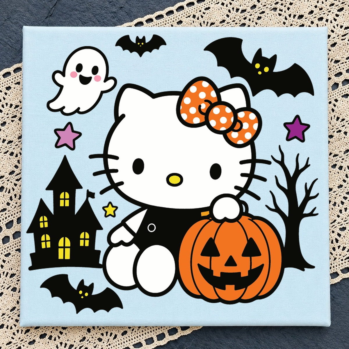 Hello Kitty Halloween SVG, Spooky Pumpkin Cricut Clipart