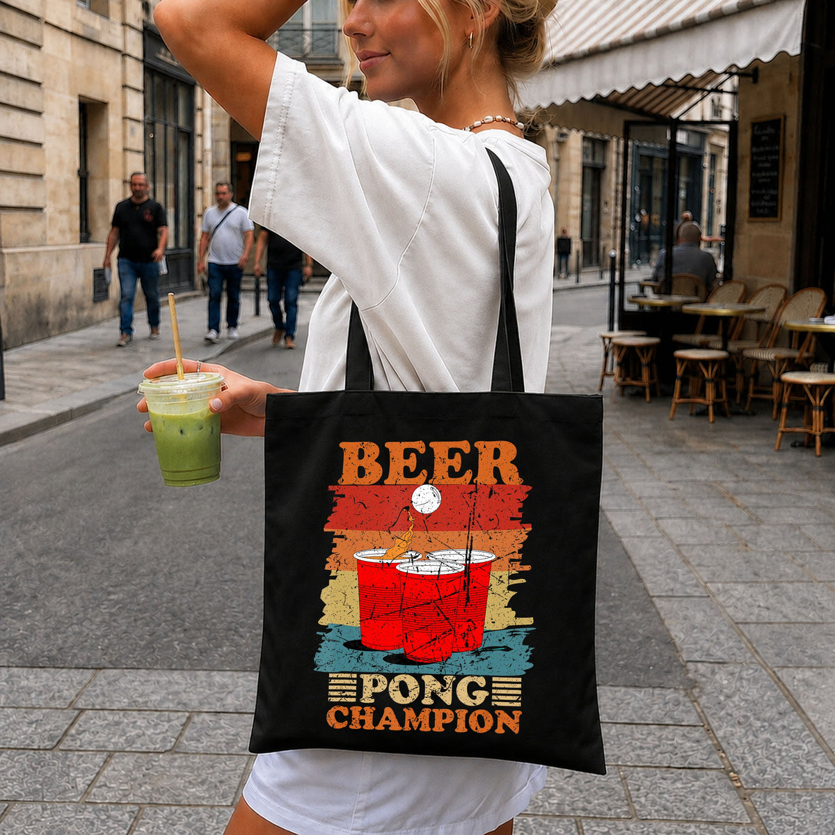 Beer Pong Champion Retro Vintage Drinking Game PNG