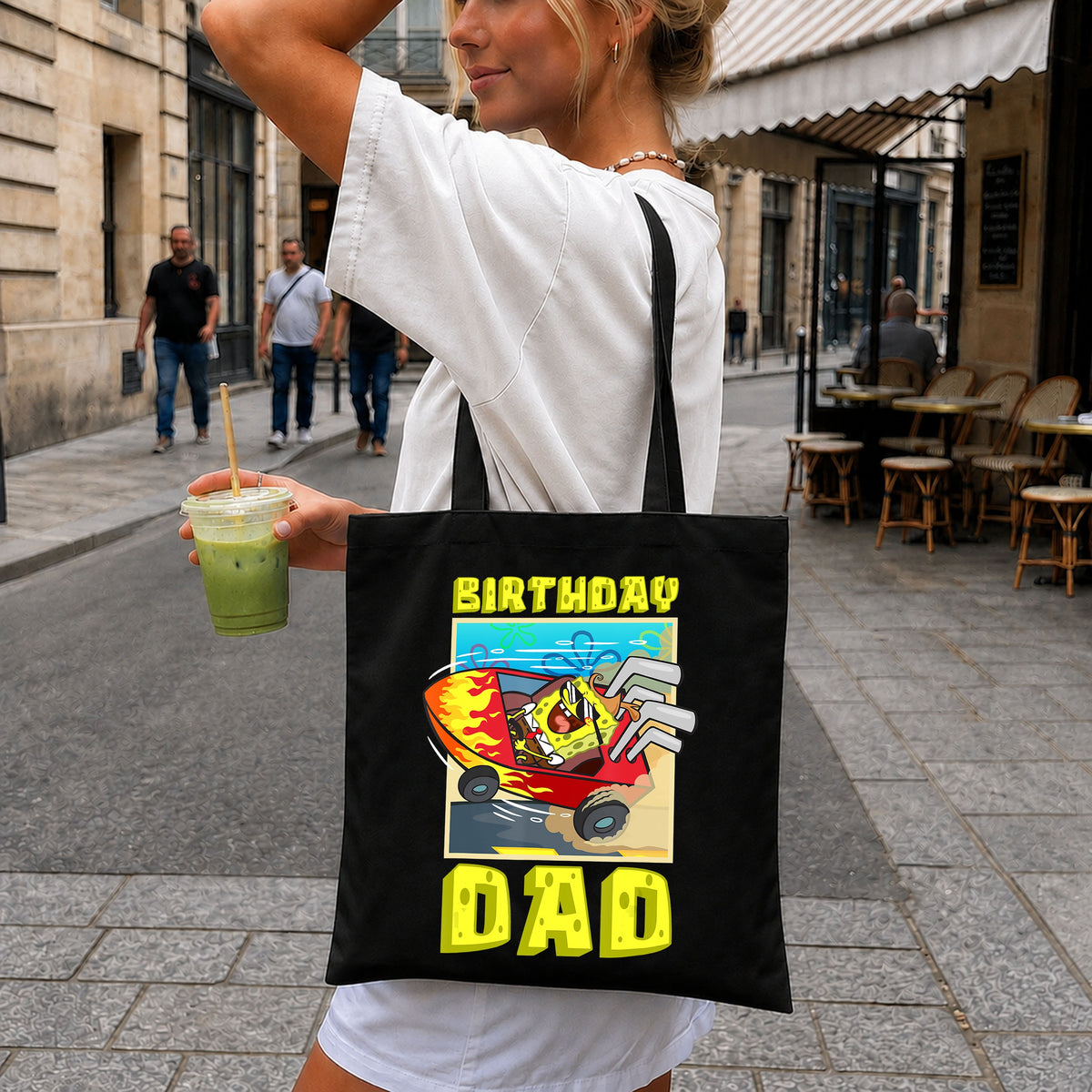 SpongeBob Birthday Dad Hot Rod Flames Racing PNG
