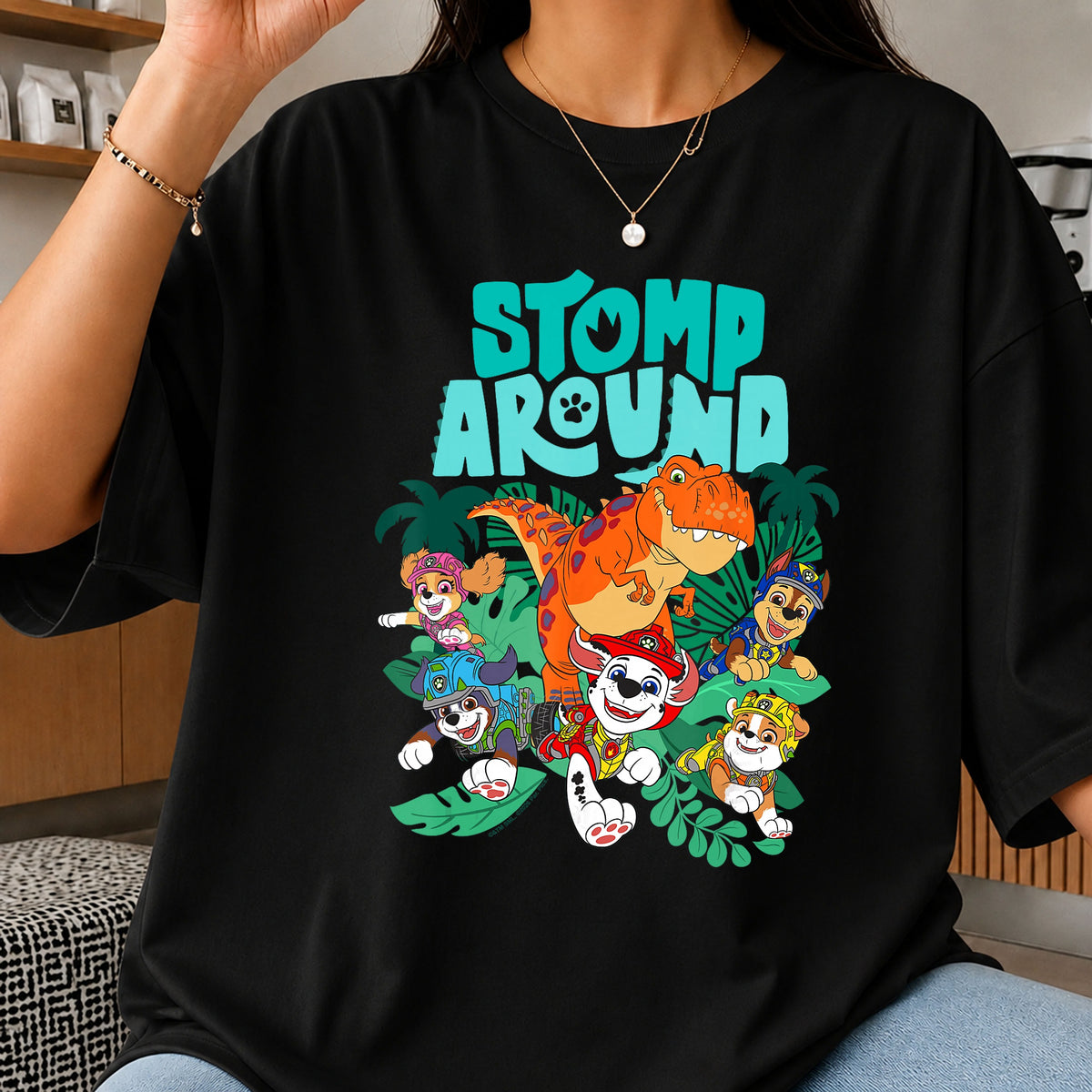 Paw Patrol Stomp Around Dinosaur PNG, Kids Shirt PNG, Paw Patrol PNG