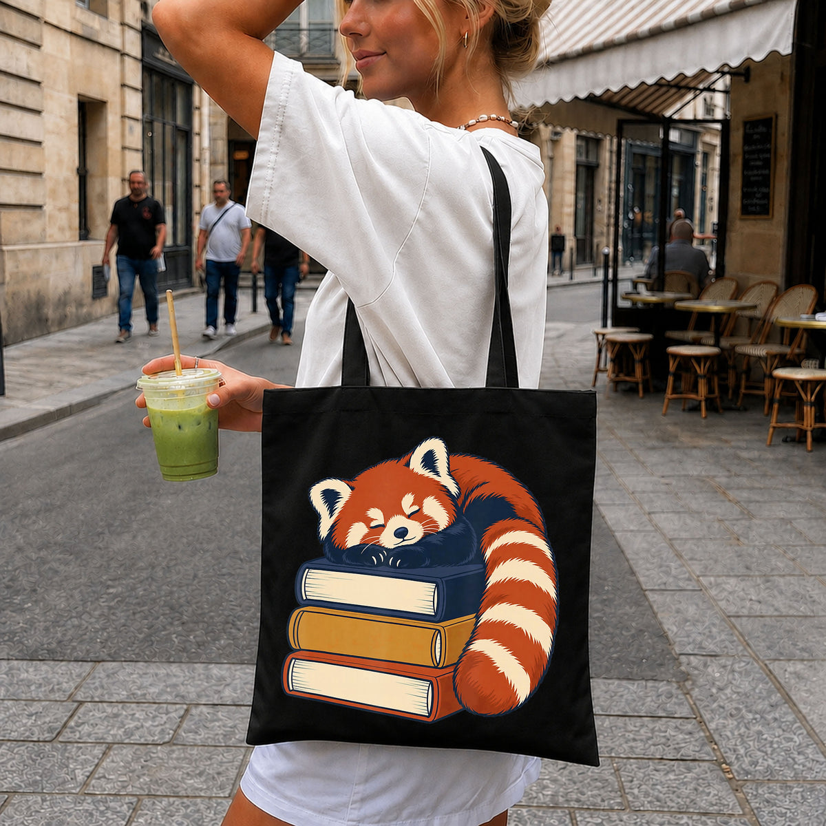 Sleeping Red Panda On Books PNG, Bookworm Animal Clipart