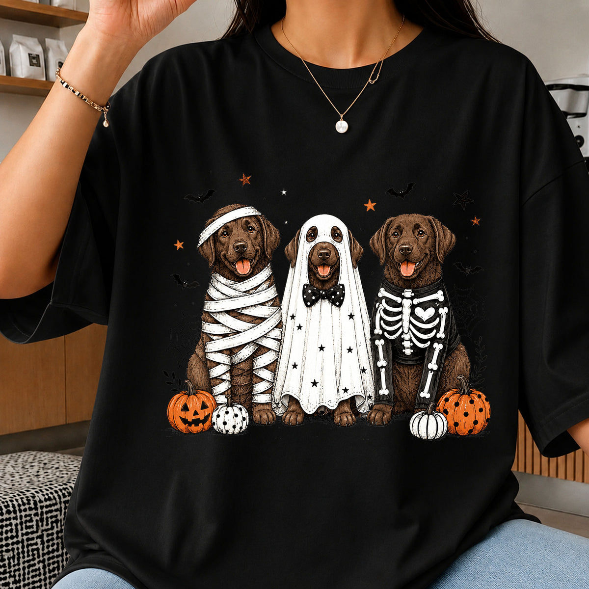 Halloween Chocolate Lab PNG, Labrador Halloween Costume, Dog PNG