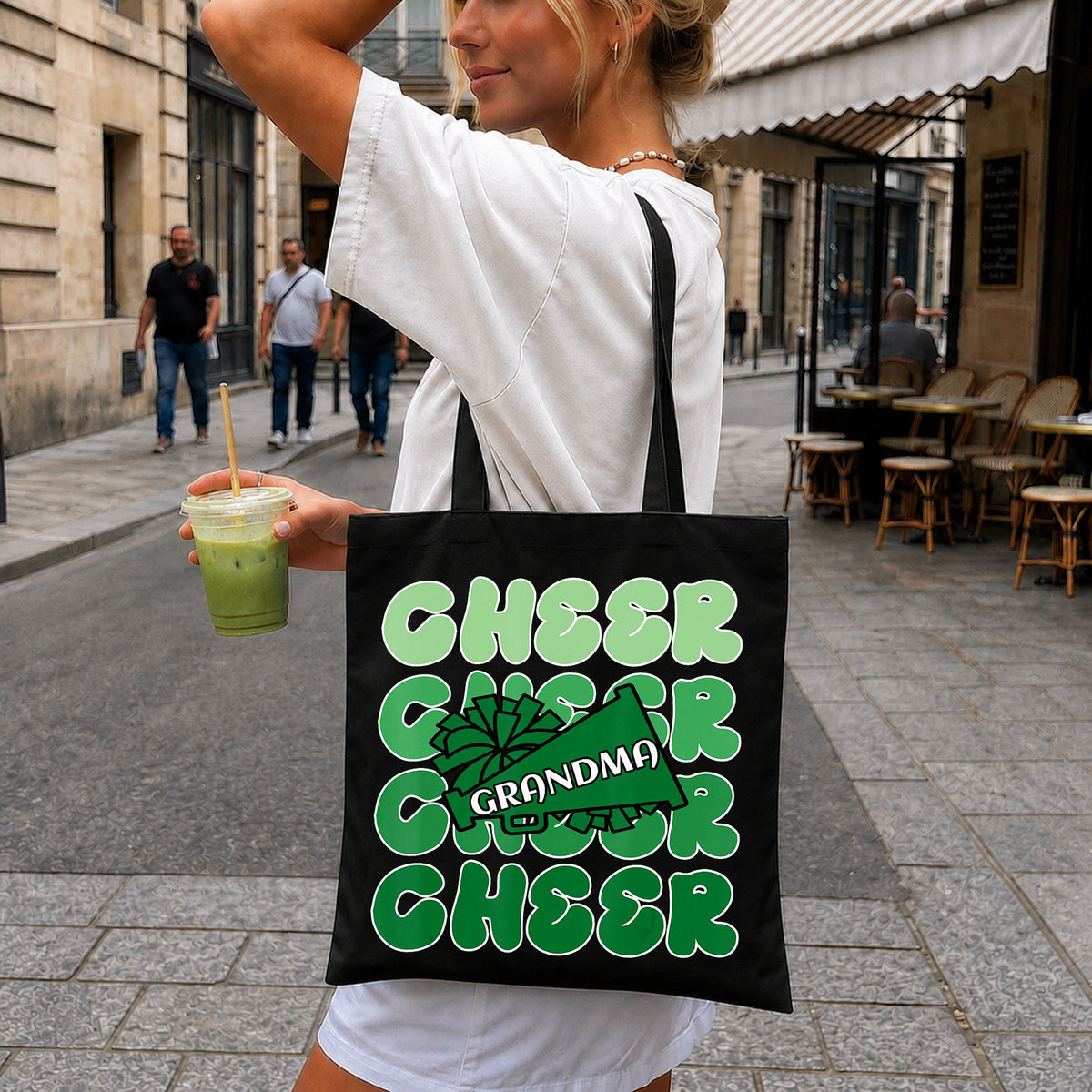 Cheer Grandma Megaphone Pom Pom Cheerleader PNG