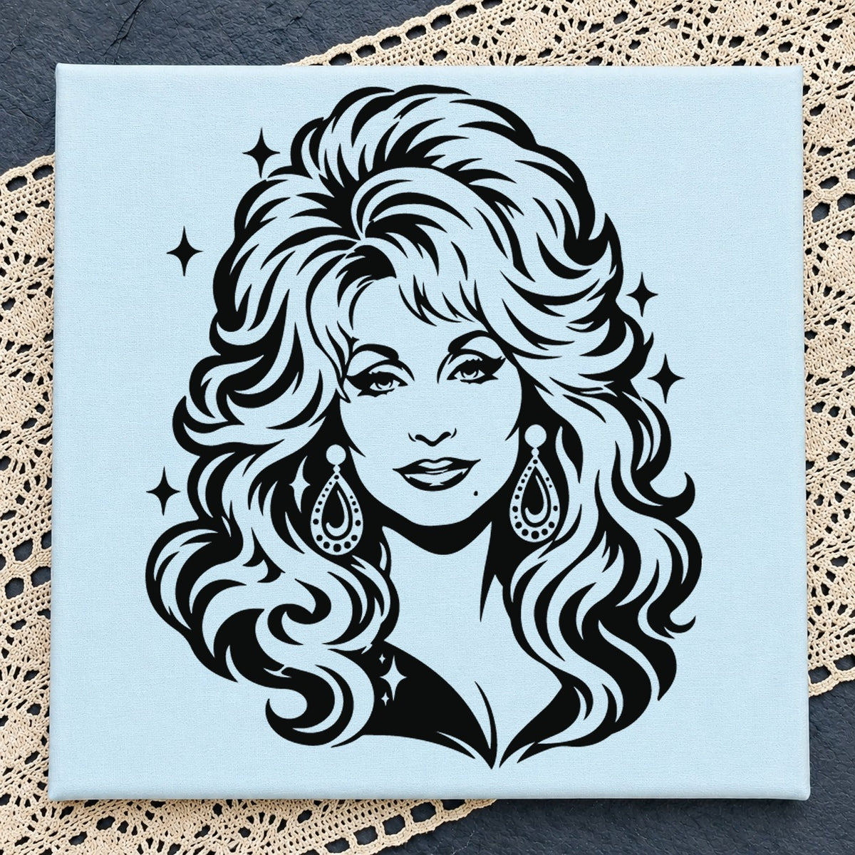 Dolly Parton Glam Portrait SVG, Country Music Clipart