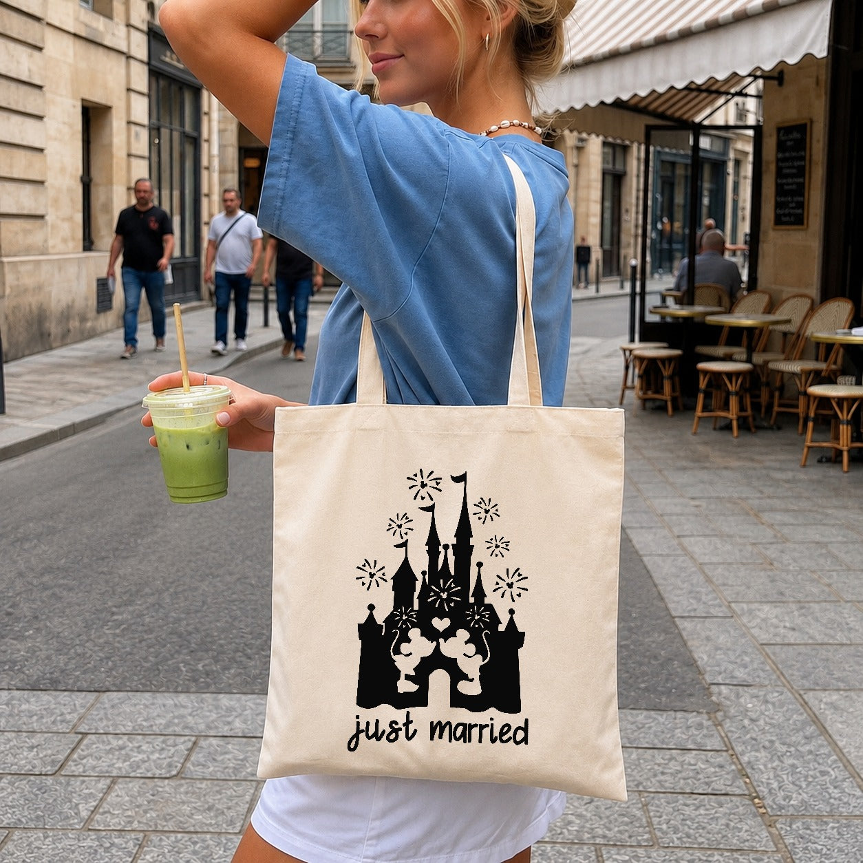 Mickey Minnie Just Married SVG, Disney Castle Wedding SVG, Honeymoon PNG