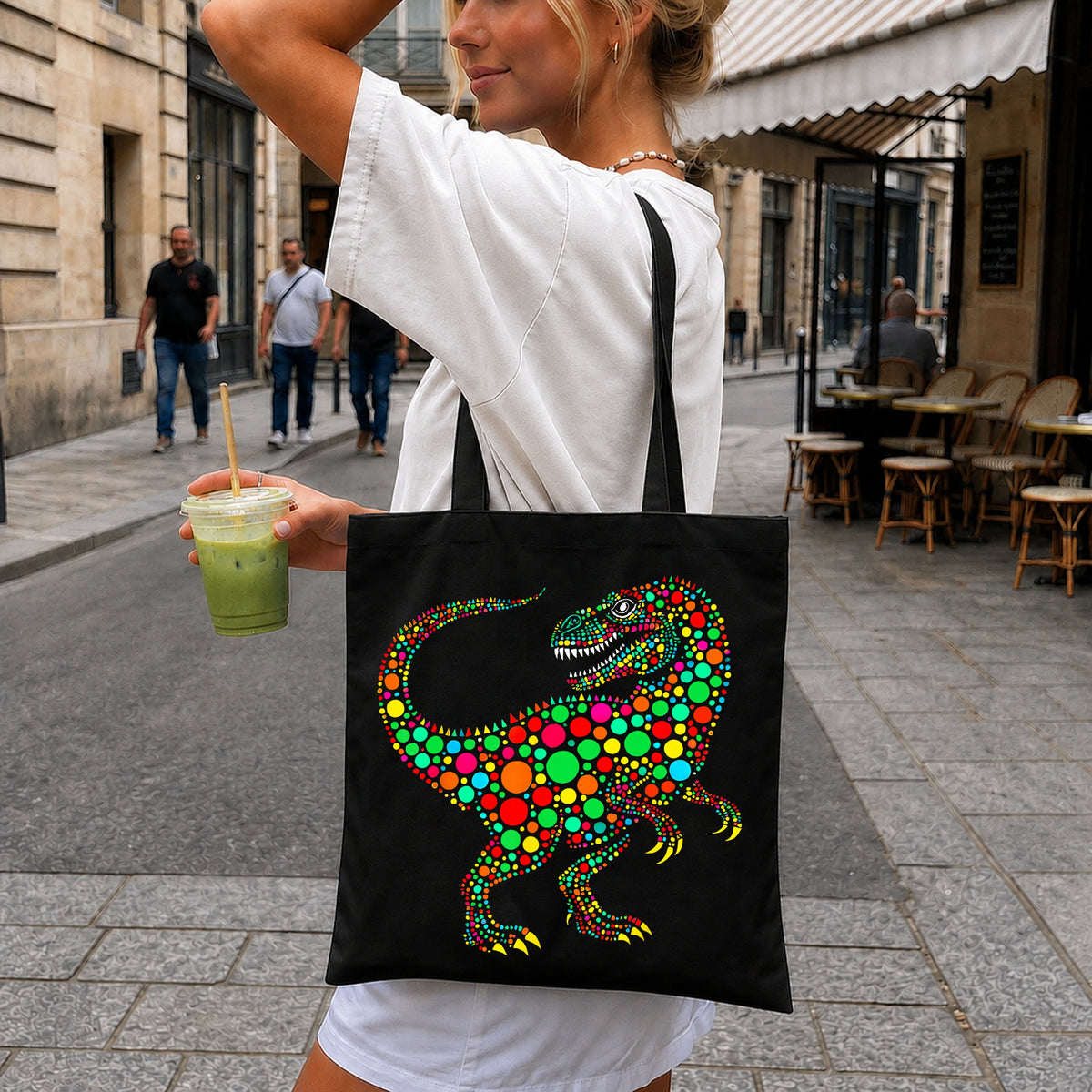 Colorful Dotted T-Rex Dinosaur Craft Clipart PNG