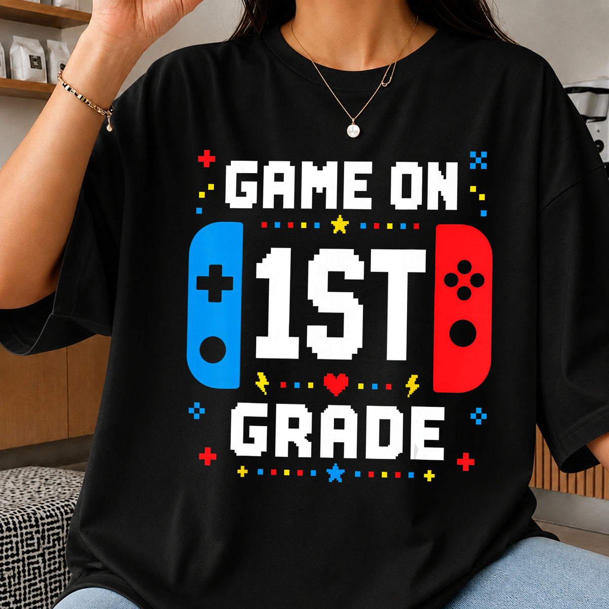 Game On 1st Grade PNG, Back To School Gamer PNG, First Grade PNG