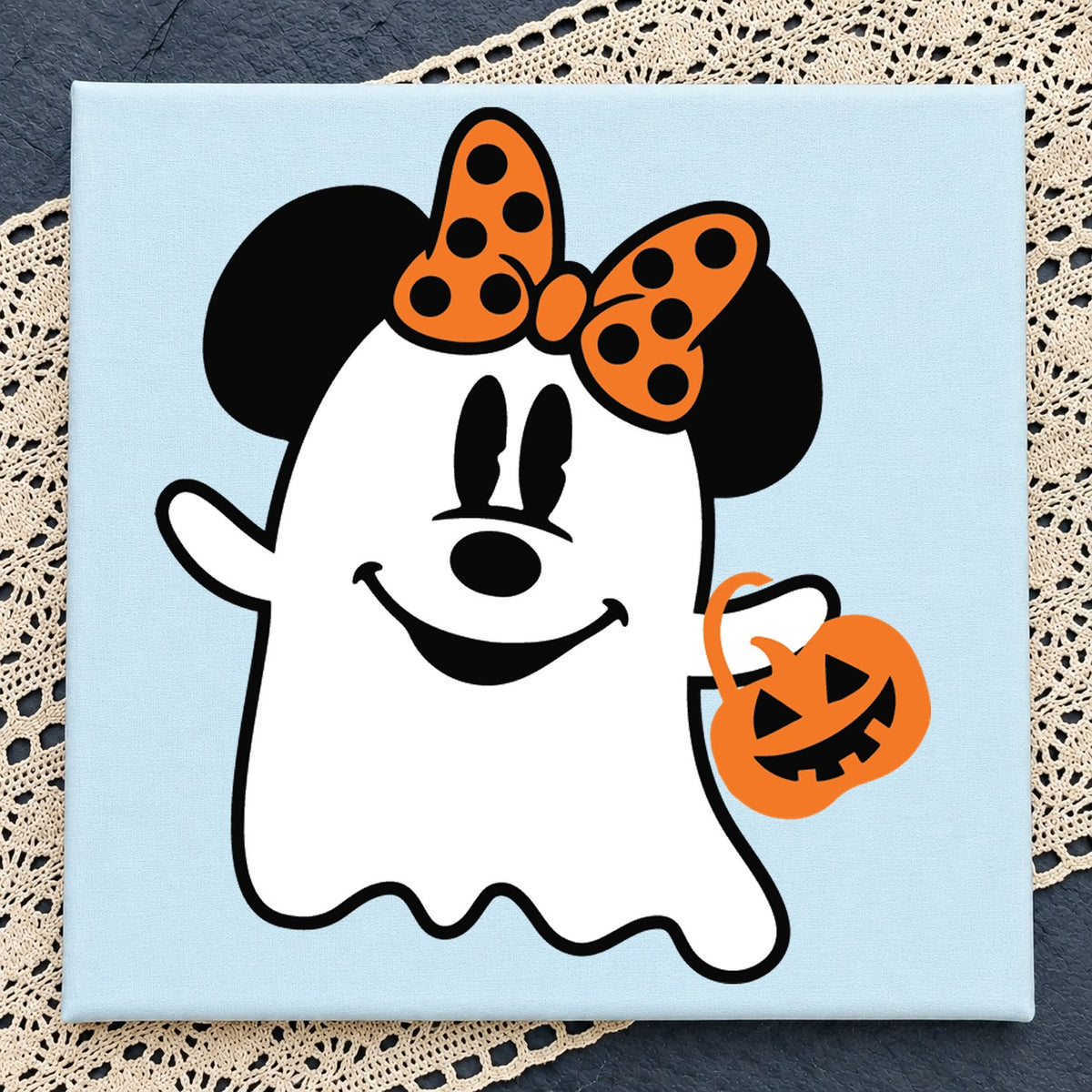 Minnie Mouse Ghost Halloween SVG, Pumpkin Cricut Clipart