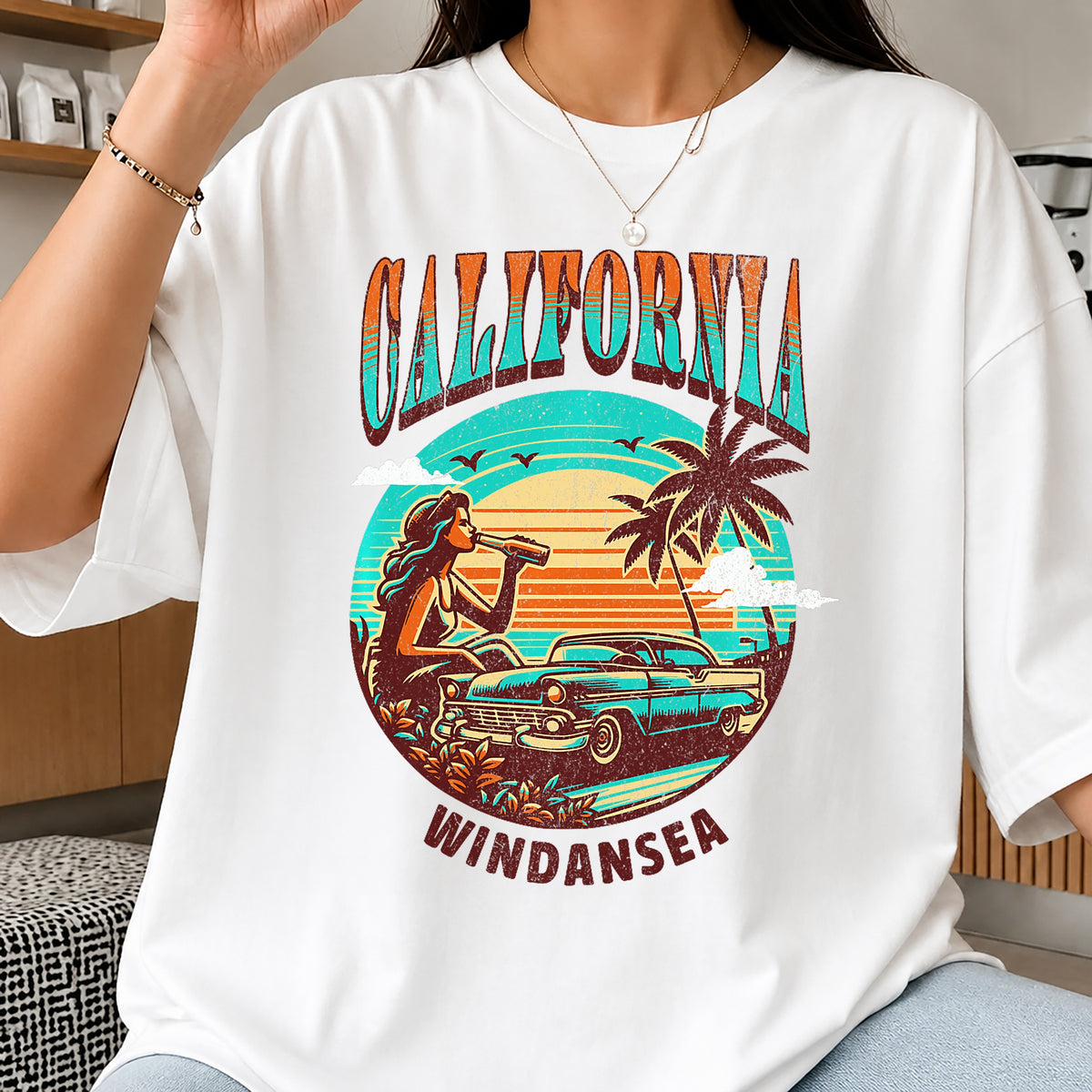 California Windansea Beach Retro PNG, Vintage Summer PNG, California Girl PNG