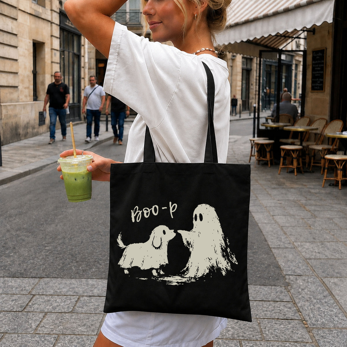 Boo-p Ghost Dog Halloween Spooky Cute Pet PNG