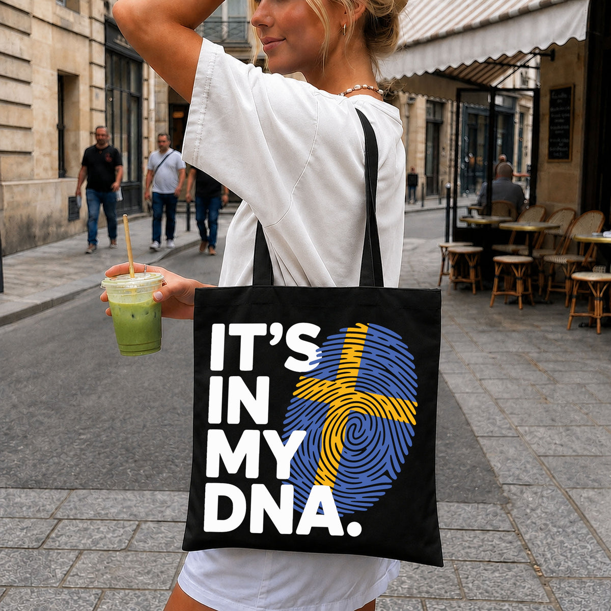 Sweden It's In My DNA Fingerprint Heart Flag PNG