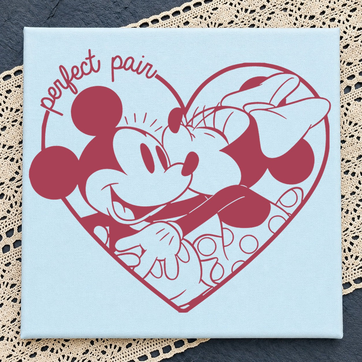 Mickey Minnie Perfect Pair Valentine Cricut Clipart SVG
