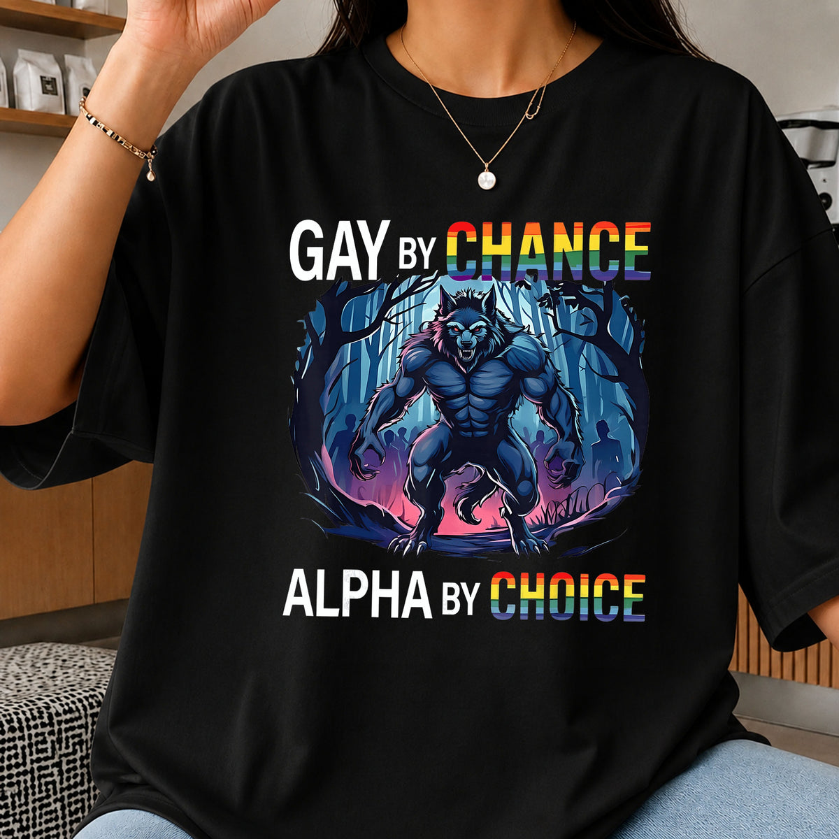 Gay Pride Werewolf PNG, Alpha By Choice Gay PNG, LGBT Pride PNG