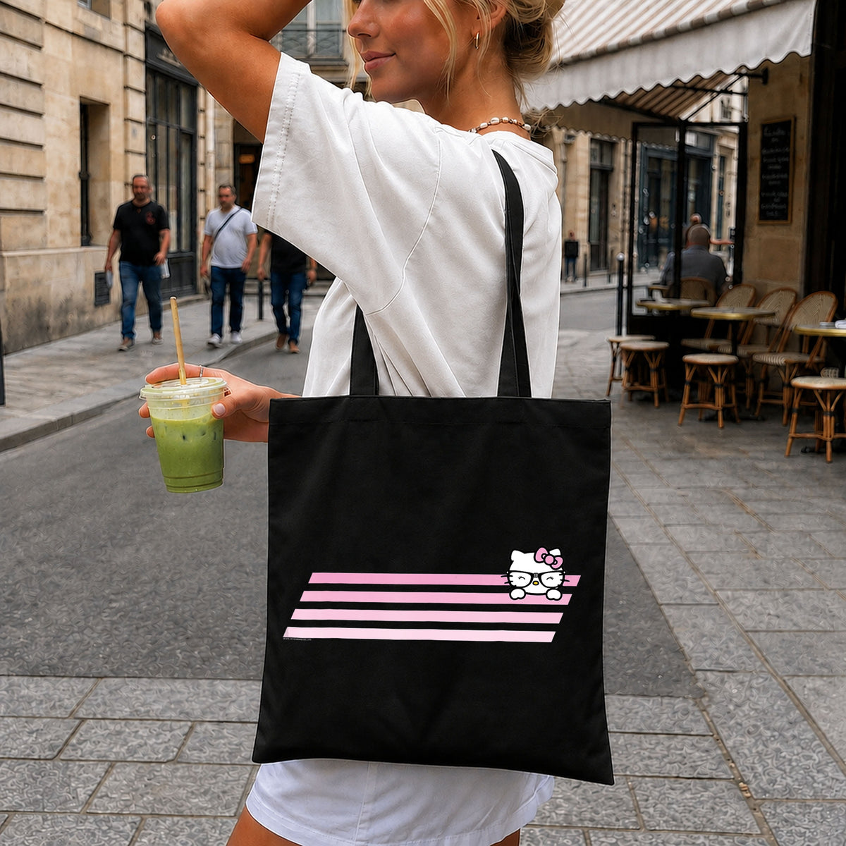 Hello Kitty Pink Stripes Peeking Sanrio Clipart PNG