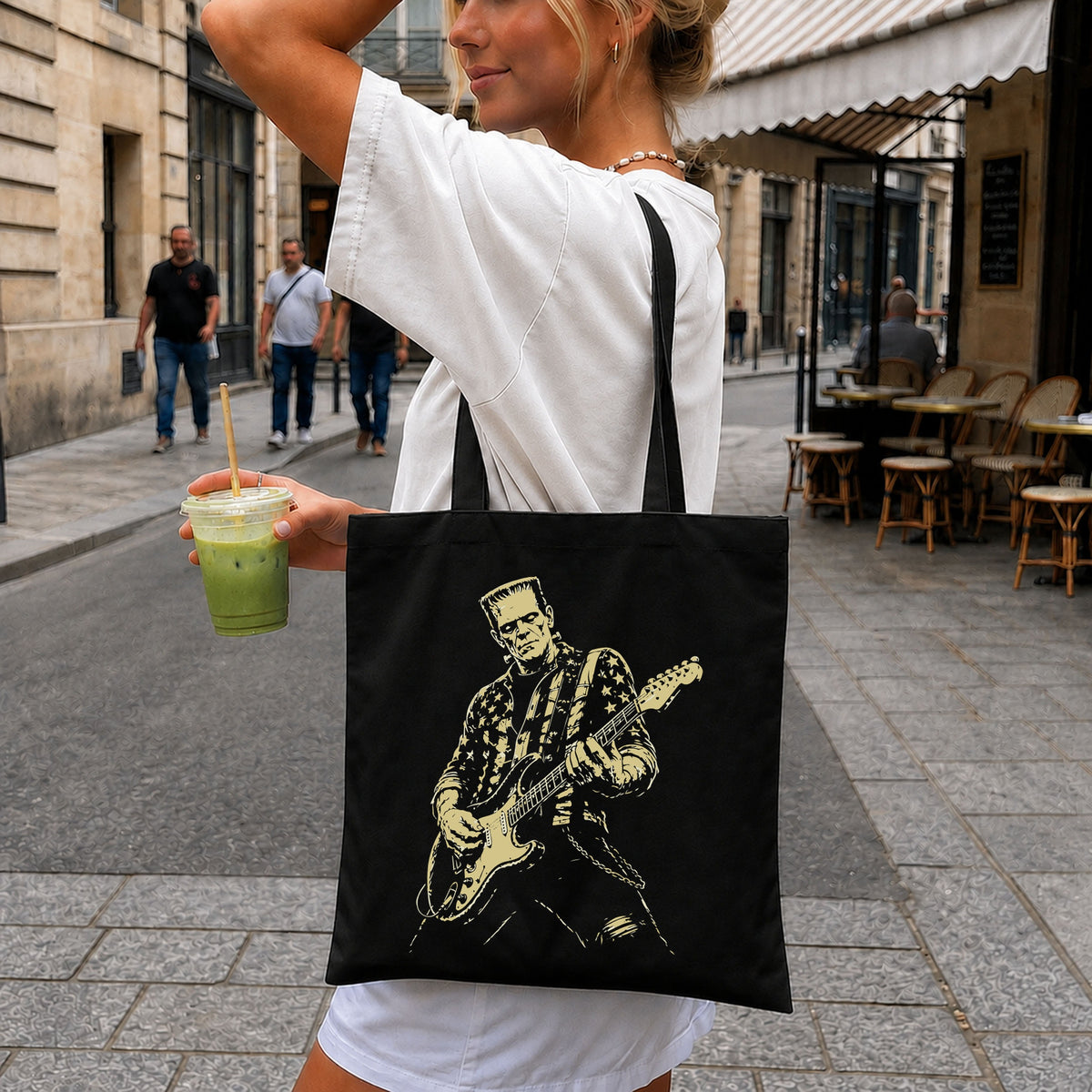 Frankenstein Rock Guitar American Flag Halloween PNG