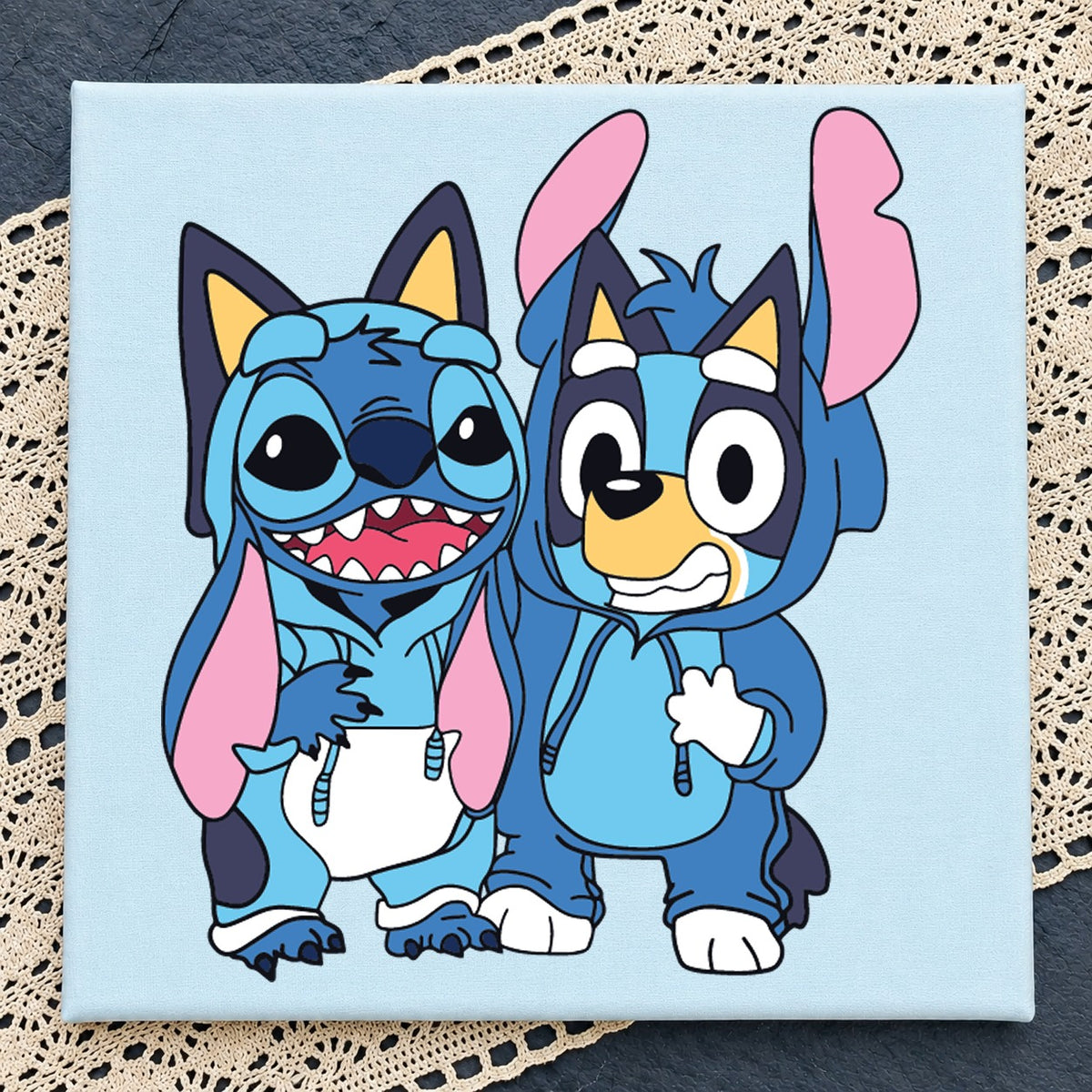 Stitch And Bluey Costume SVG, Cute Disney Cricut Clipart