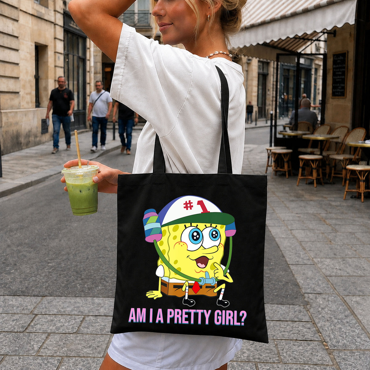 SpongeBob Am I A Pretty Girl Number One Cap PNG