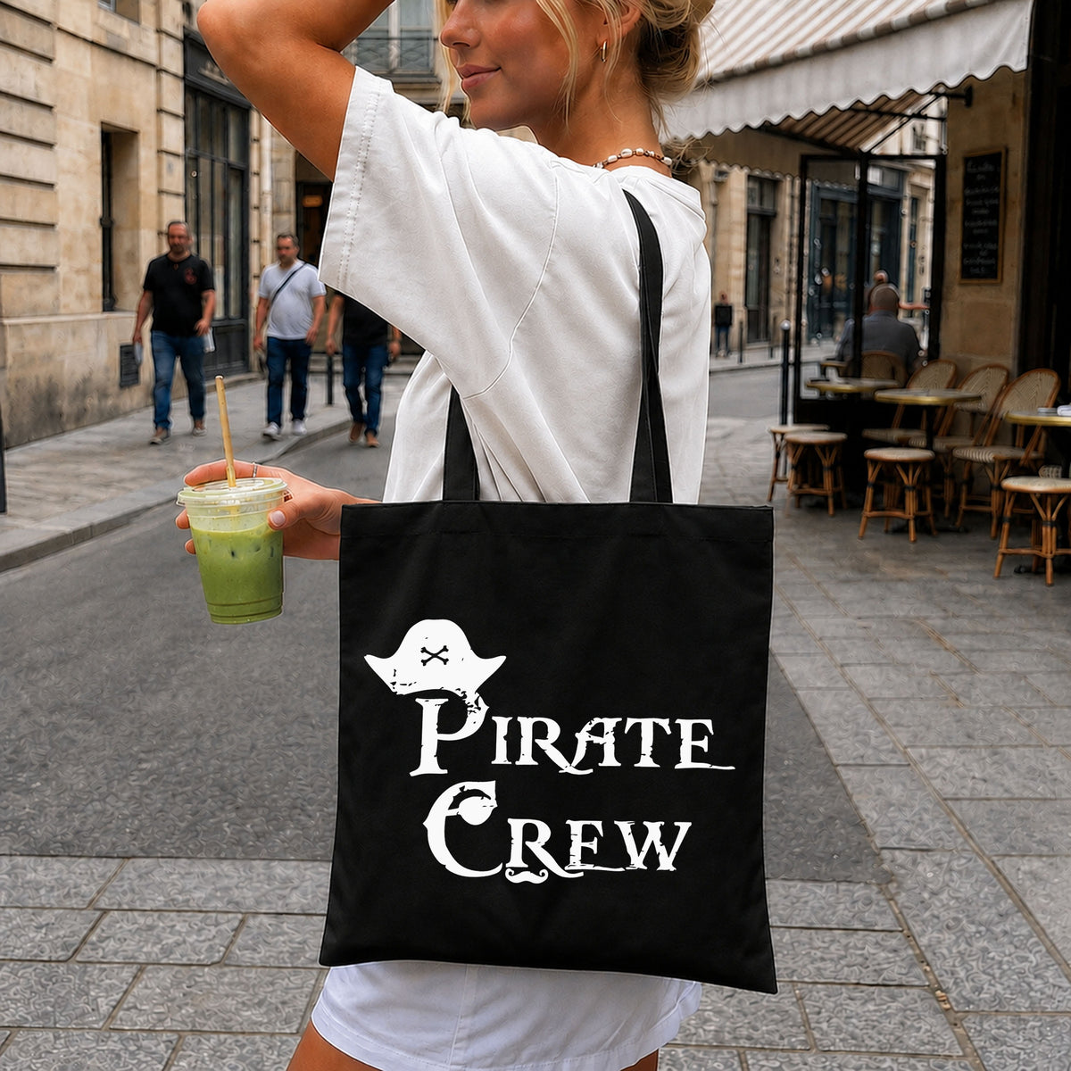 Pirate Crew Skull Hat Grunge Distressed Text PNG