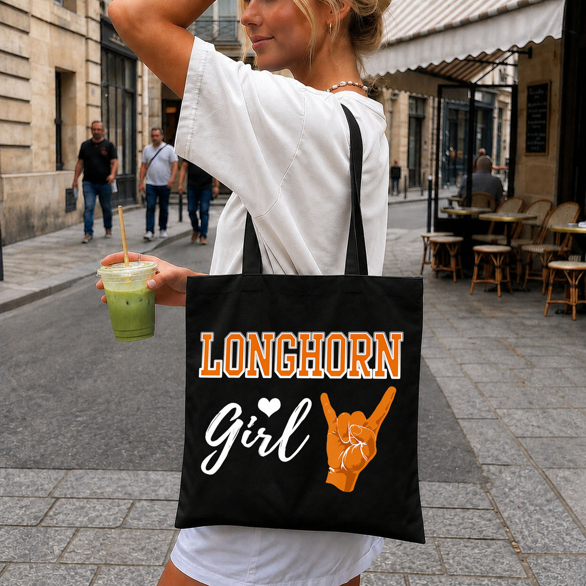 Longhorn Girl Hook Em Hand Sign Sports Fan PNG