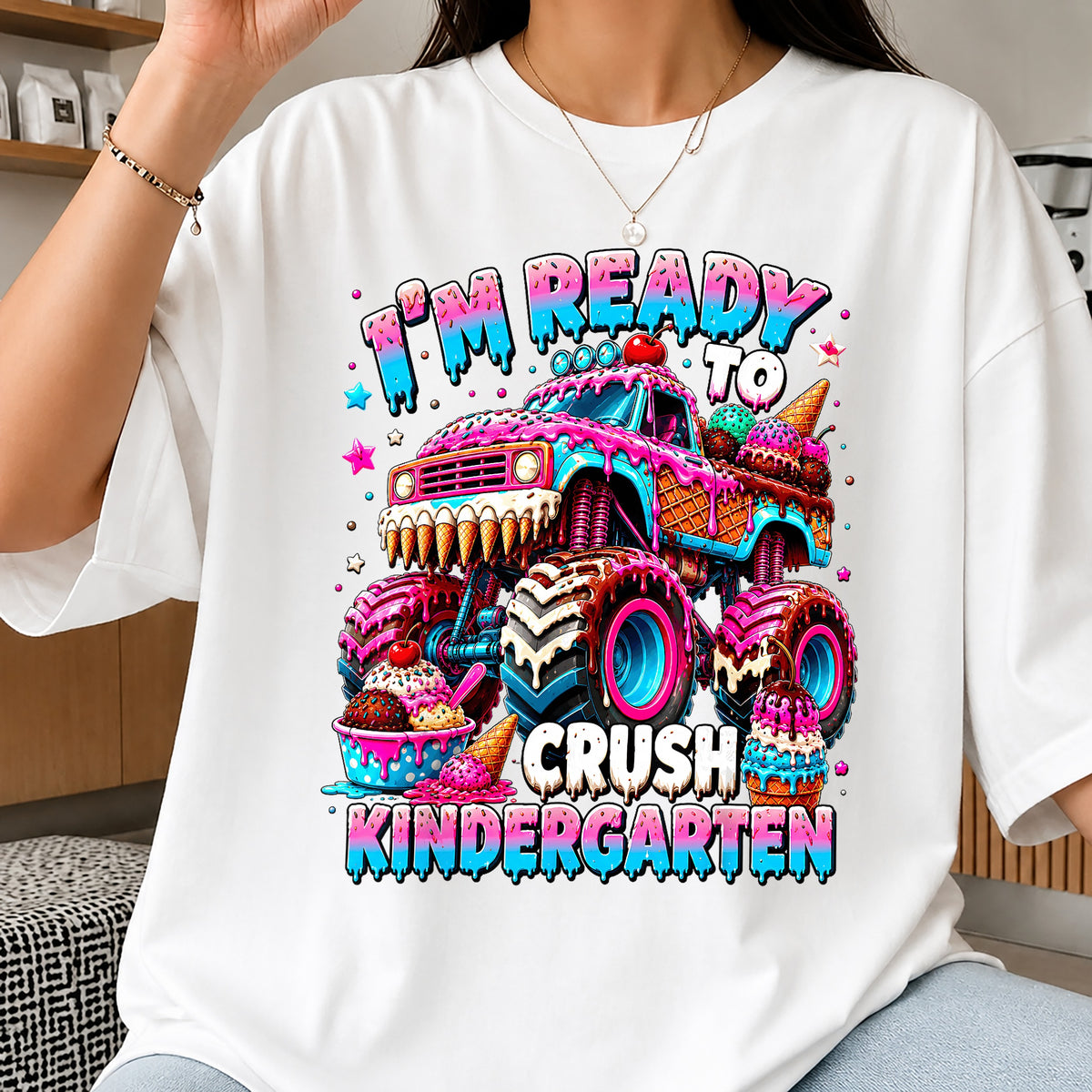 Ready To Crush Kindergarten PNG, Monster Truck PNG, Back To School PNG